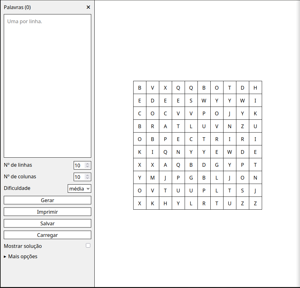 print do gerador caça-palavras